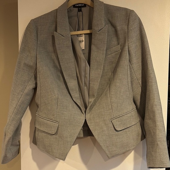 Express - Gray Fitted Blazer (Size US 8) - Picture 3 of 7